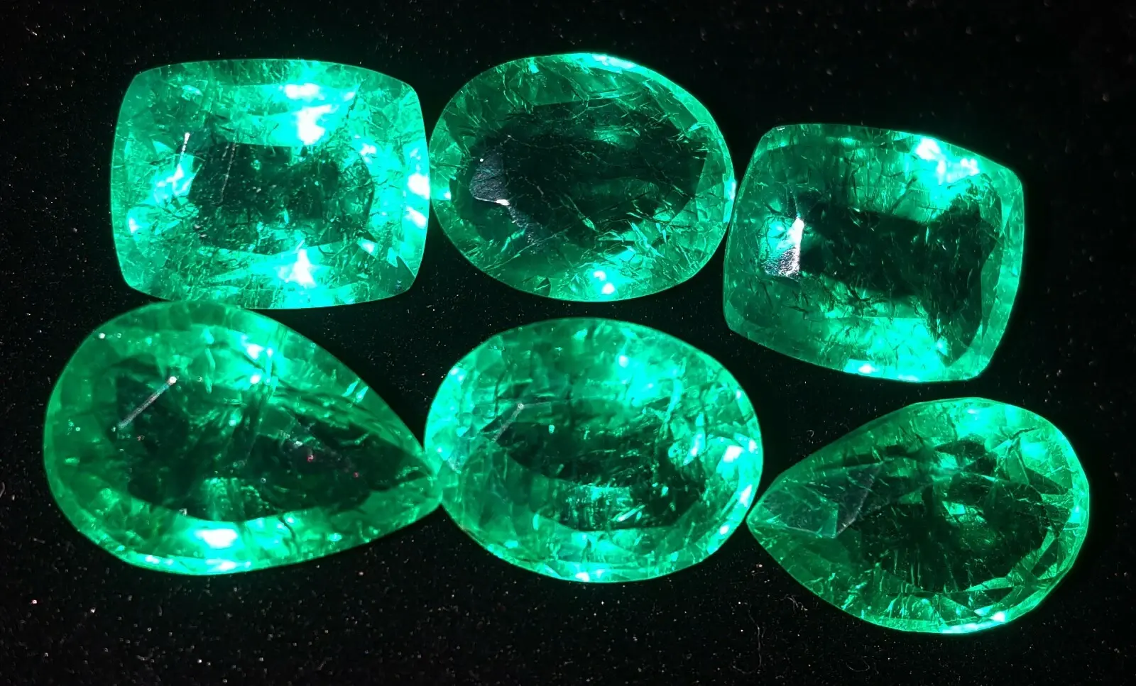 Loose Gemstone Natural Emerald 8-10 Ct 6 Pcs Lot Certified Colombian Emerald E76 ABC Jewelery